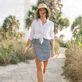 Navy Gingham Marina Sarong