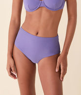 The High Waist Bikini Bottom - Eco Nylon - Amethyst