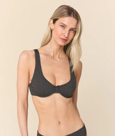 The Verda Bikini Top - Polka Dot - Black Dot