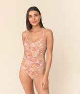 The Amalfi One Piece - Eco Nylon - Sunset Paisley - Classic