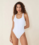 The Tulum One Piece - Eco Ribbed - White - Classic