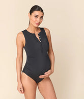 The Malibu Maternity One Piece - Eco Nylon - Black - Classic