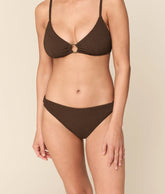 The Bonita Bikini Bottom - Seersucker Wave - Walnut