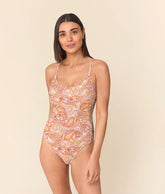 The Amalfi One Piece - Eco Nylon - Sunset Paisley - Long Torso