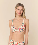 The Verda Bikini Top - Eco Nylon - Riviera Floral