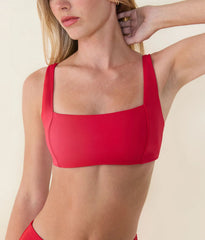 The Havana Bikini Top - Flat - Cherry Red