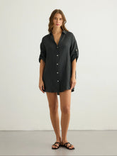 Kaya Oversized Shirt Dress - Charcoal
