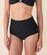 The Super High Waist Bikini Bottom - Paisley - Black Paisley