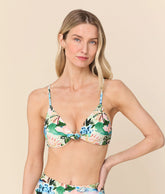 The Santorini Bikini Top - Eco Nylon - Watercolor Landscape