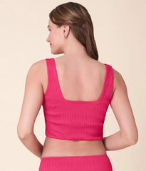 The Siren Swim Tank - Smocked - Bright Begonia