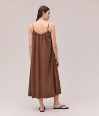 Womens Breezy Cotton Dress - Light Cotton Blend - Brunette