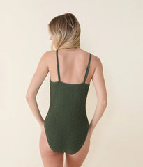 The Amalfi One Piece - Textured Geo - Thyme - Classic