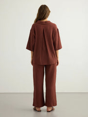 Kaya Boyfriend Shirt - Terracotta
