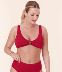 The Dalia Bikini Top - Eco Nylon - Garnet