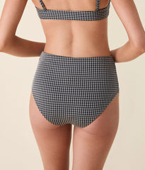 The High Waist Bikini Bottom - Houndstooth - Black Houndstooth