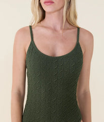 The Amalfi One Piece - Textured Geo - Thyme - Classic