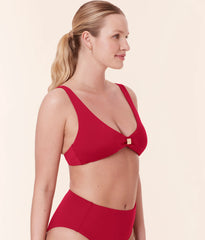 The Dalia Bikini Top - Eco Nylon - Garnet