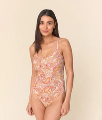 The Amalfi One Piece - Eco Nylon - Sunset Paisley - Classic