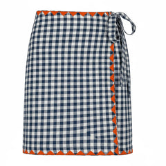 Navy Gingham Marina Sarong