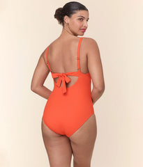 The Honolulu One Piece - Eco Ribbed - Vermillion - Long Torso