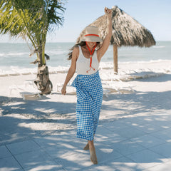 Blue Bay Gingham Tie Sarong