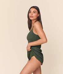 The Amalfi Swim Dress - Textured Geo - Thyme - Classic