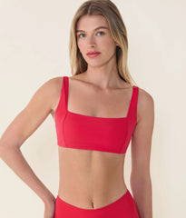 The Havana Bikini Top - Flat - Cherry Red
