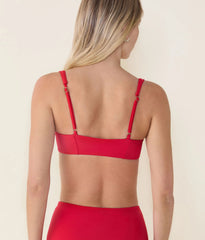 The Havana Bikini Top - Flat - Cherry Red
