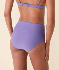 The High Waist Bikini Bottom - Eco Nylon - Amethyst
