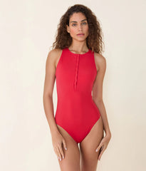 The Malibu One Piece - Eco Nylon - Cherry Red - Classic