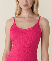 The Lucaya One Piece - Smocked - Bright Begonia - Long Torso