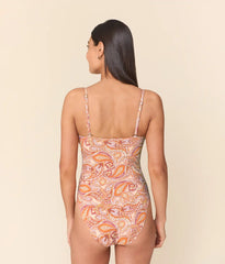 The Amalfi One Piece - Eco Nylon - Sunset Paisley - Classic