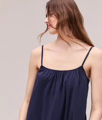 Womens Breezy Cotton Dress - Light Cotton Blend - Evening Blue